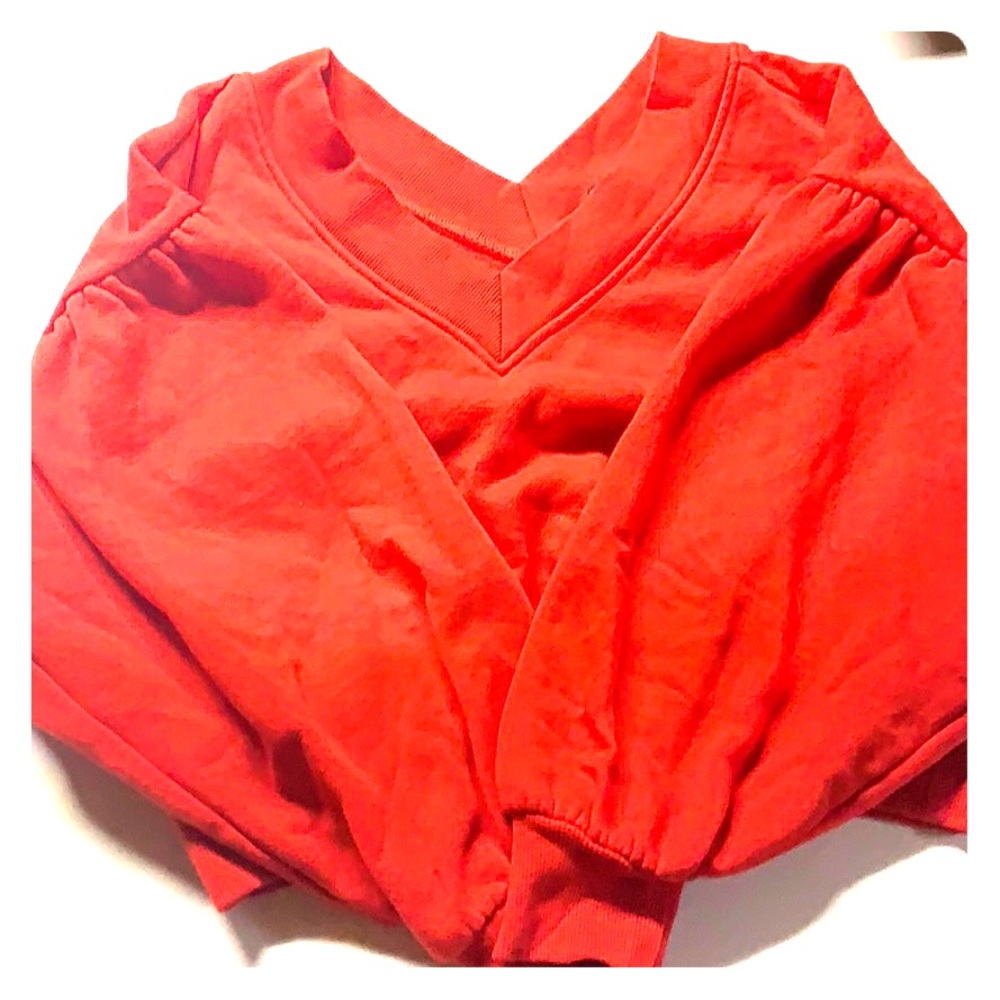 V neck crop top sweater